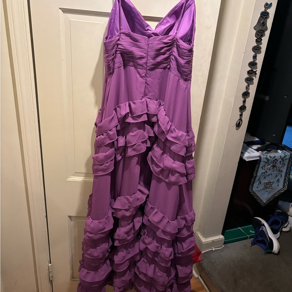 A Line V Neck Purple Gown/Prom Dress - Picture 4 of 4